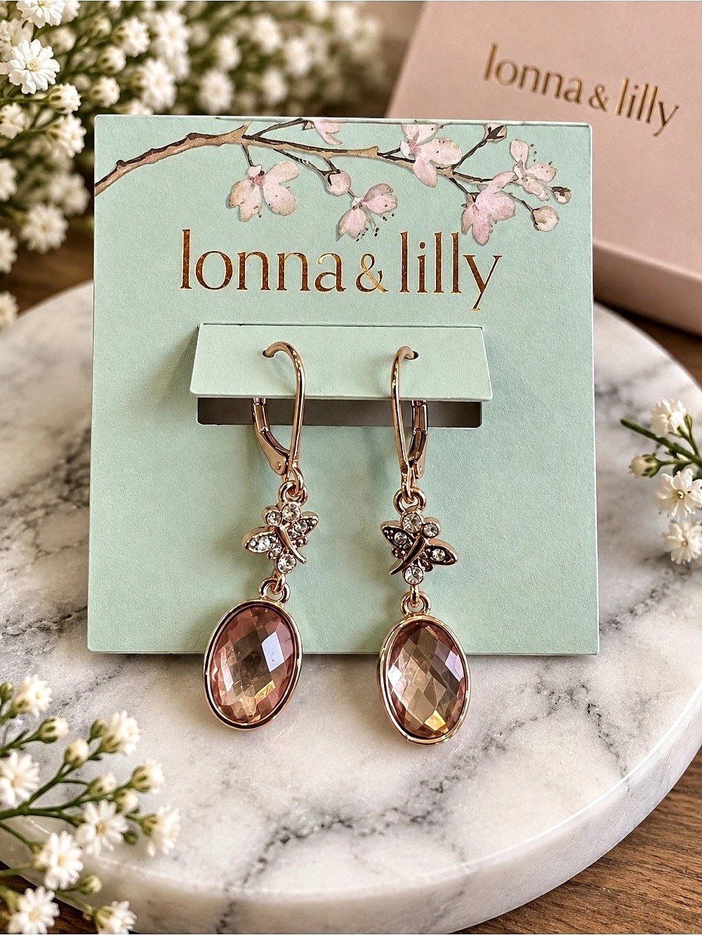 Ionna & Lilly Drop Earrings in Pink NWT